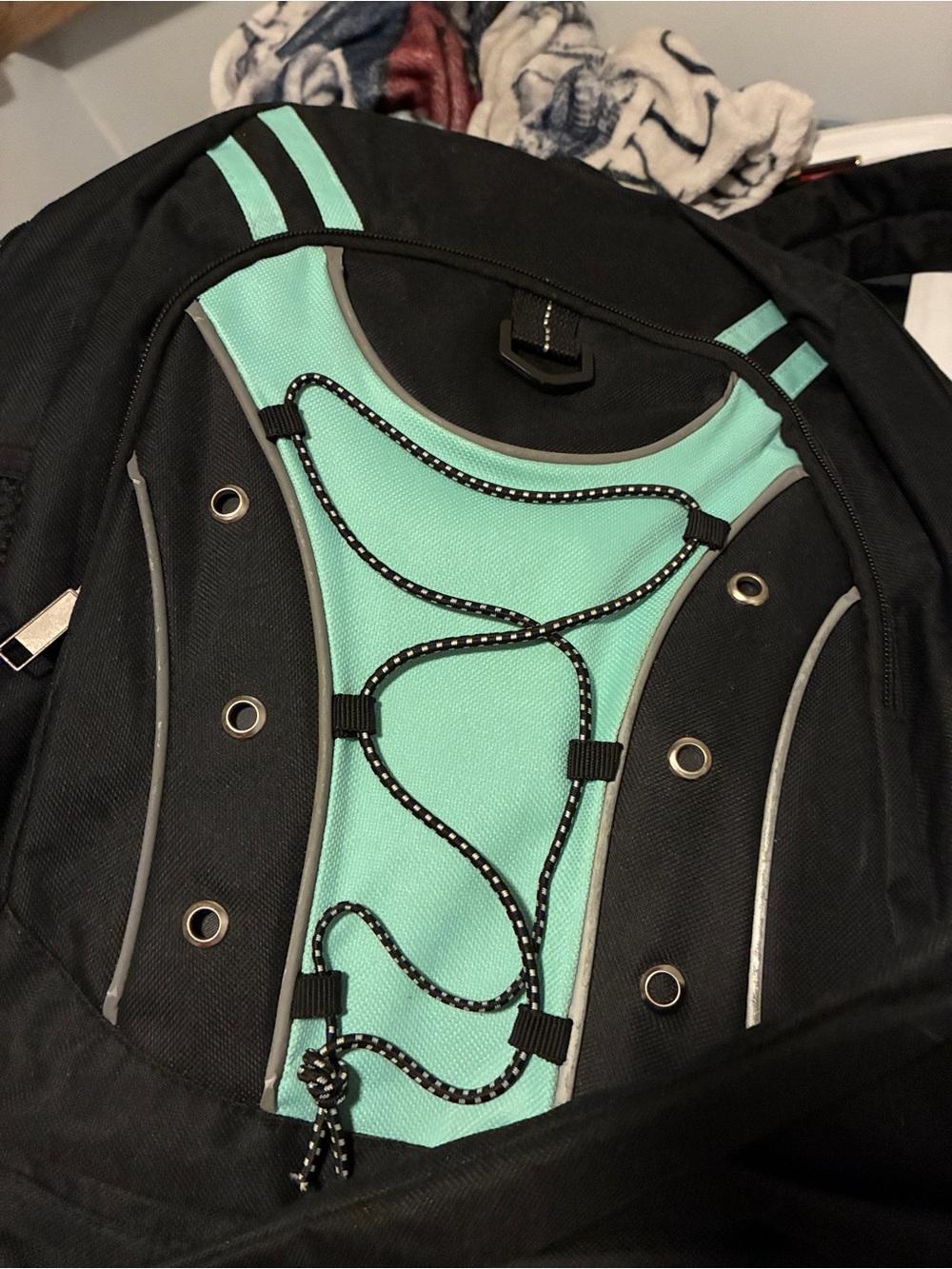 Women’s Black & Mint Green Lightweight backpack - Brand Unspecified